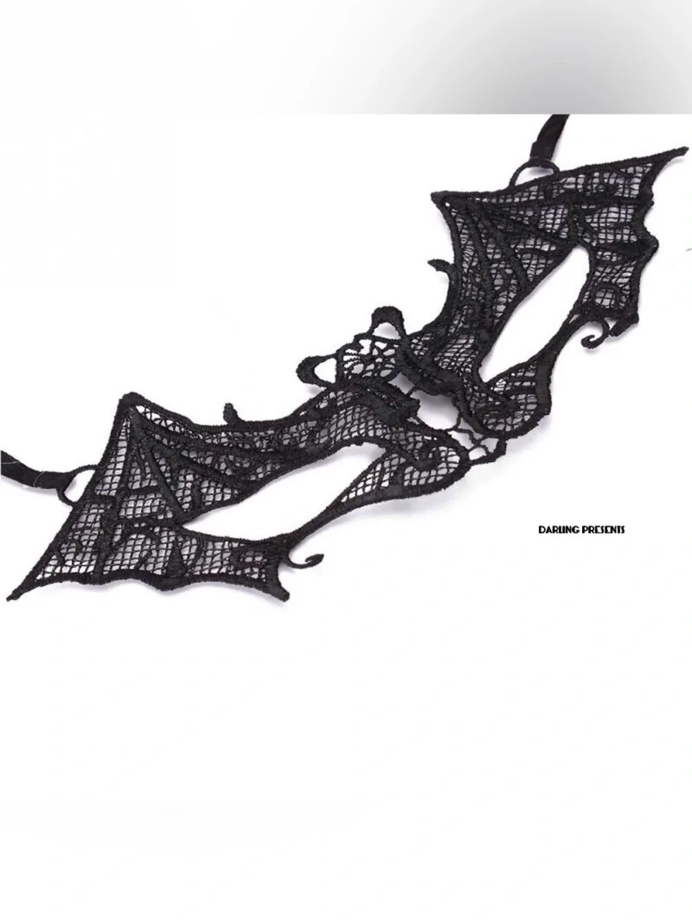 Bat Lace Face Mask Unisex Color Black Size OS